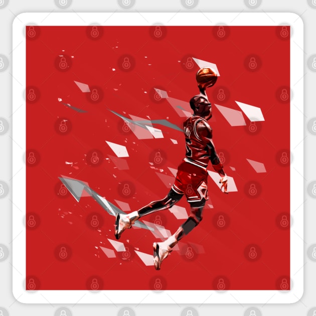 Micheal Jordan Abstract Poly Art Sticker by hesxjohnpaul